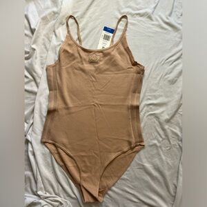 Adidas trefoil tank bodysuit in pink